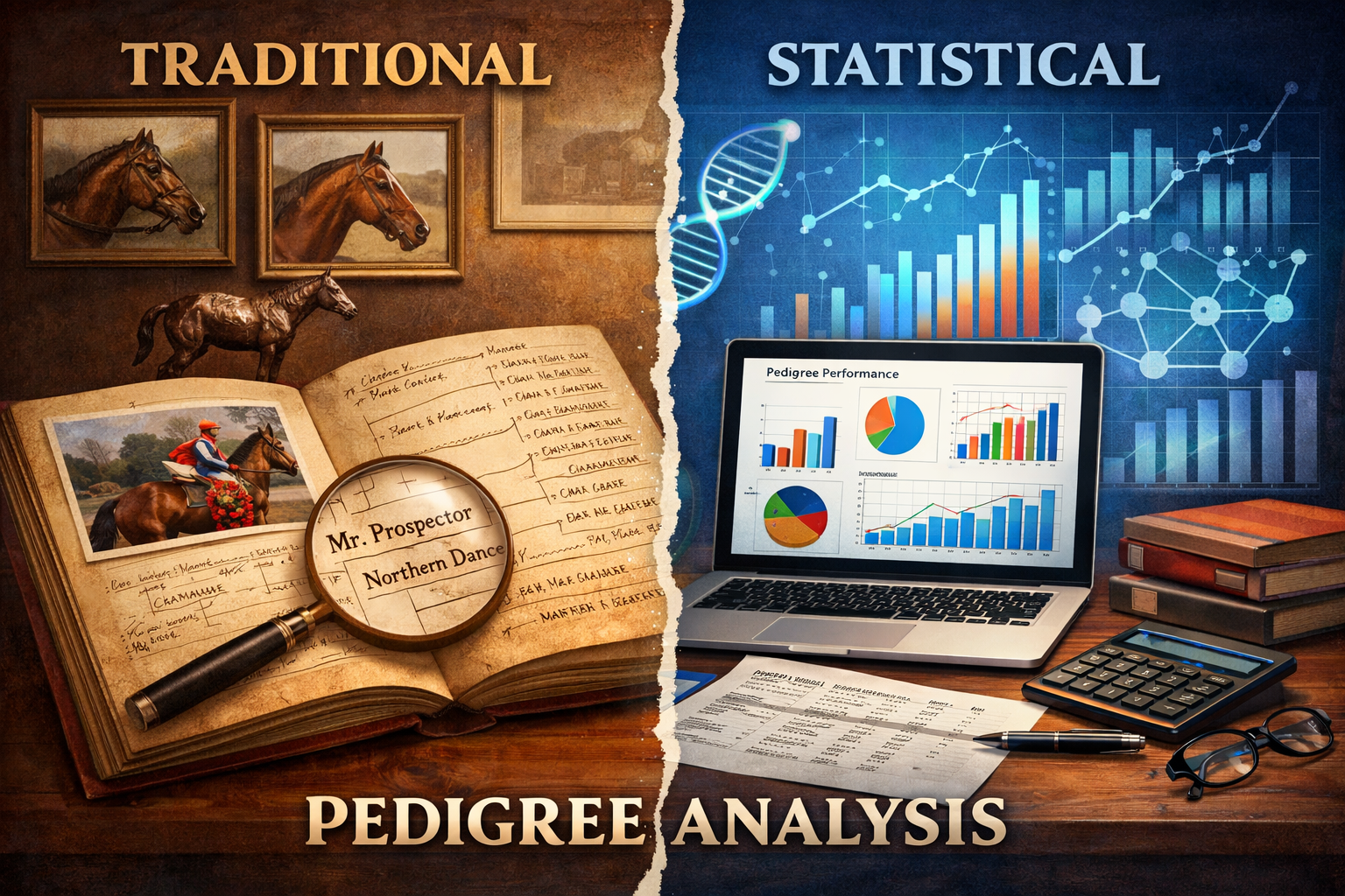 Comparison of statistical and traditional pedigree analysis approaches